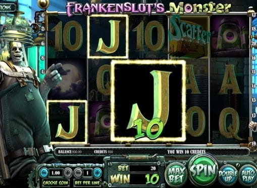 Frankenslot's Monster - призовая комбинация на линии Призовая комбинация на линии в Frankenslot's Monster